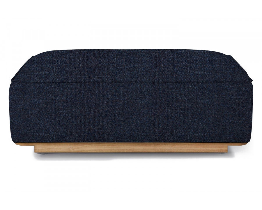 Harbour Santorini Outdoor Ottoman - Teak Natural, Siesta Indigo