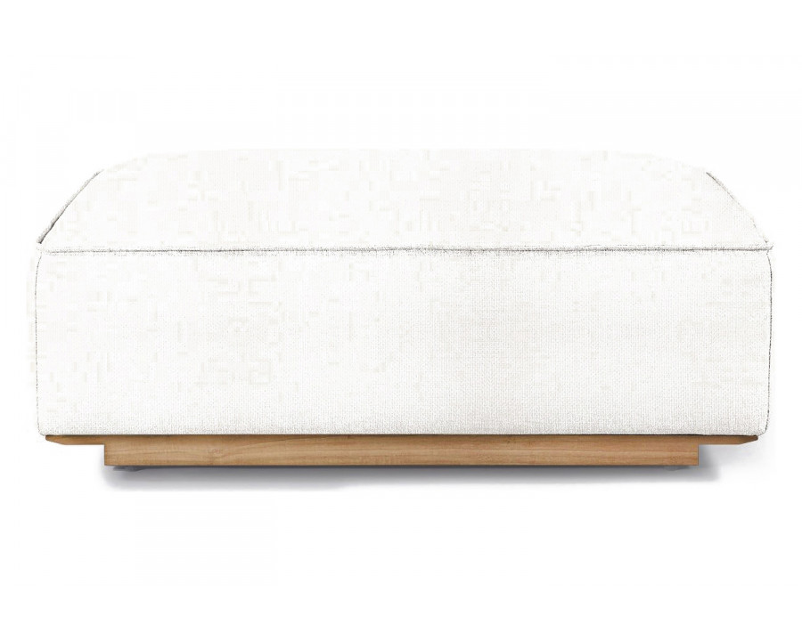 Harbour Santorini Outdoor Ottoman - Teak Natural, Siesta Ivory