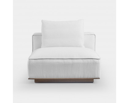 Harbour Santorini Armless Single - Oak Brown, Harbour Belgian Linen Natural