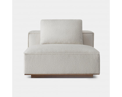 Harbour Santorini Armless Single - Oak Brown, Harbour Belgian Linen Natural