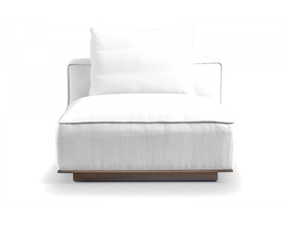 Harbour Santorini Armless Single - Oak Natural, Harbour Belgian Linen White