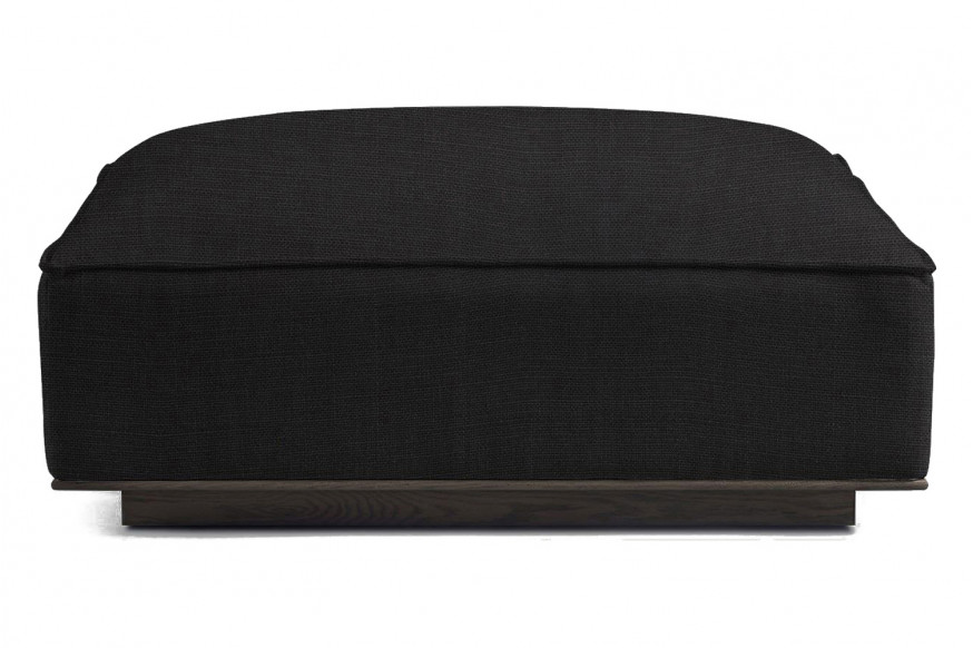 Harbour™ Santorini Ottoman - Oak Brown, Harbour Belgian Linen Black