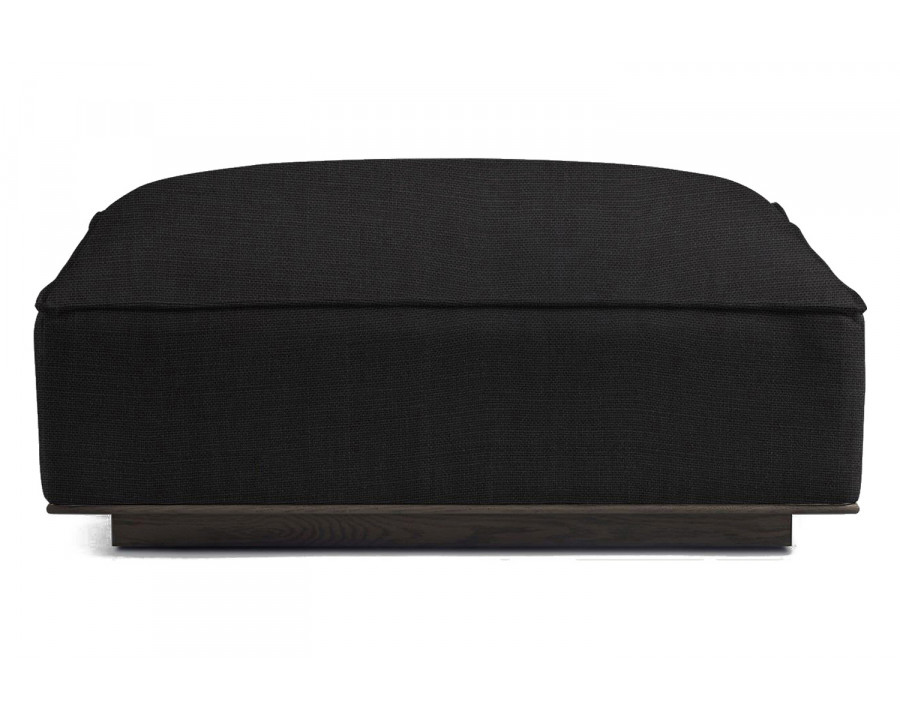 Harbour Santorini Ottoman - Oak Brown, Harbour Belgian Linen Black