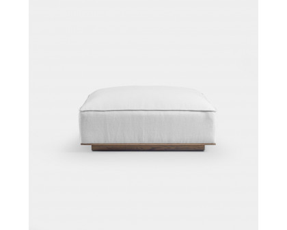 Harbour Santorini Ottoman - Oak Brown, Harbour Belgian Linen Mushroom