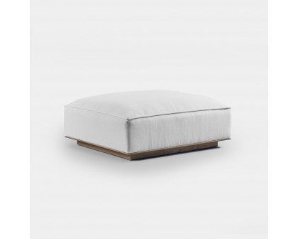 Harbour Santorini Ottoman - Oak Brown, Harbour Belgian Linen Mushroom