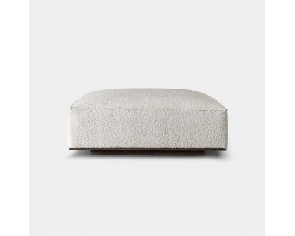 Harbour™ Santorini Ottoman - Oak Natural, Harbour Belgian Linen Dark Navy