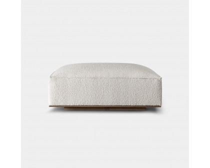 Harbour Santorini Ottoman - Oak Natural, Harbour Belgian Linen Mushroom