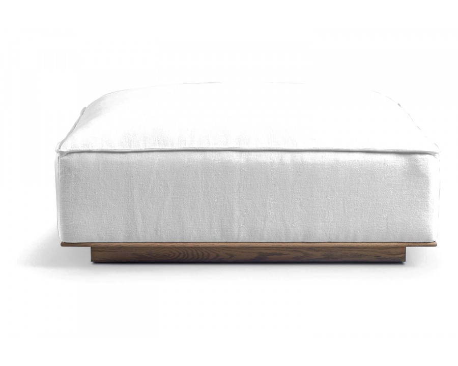 Harbour Santorini Ottoman - Oak Natural, Harbour Belgian Linen White