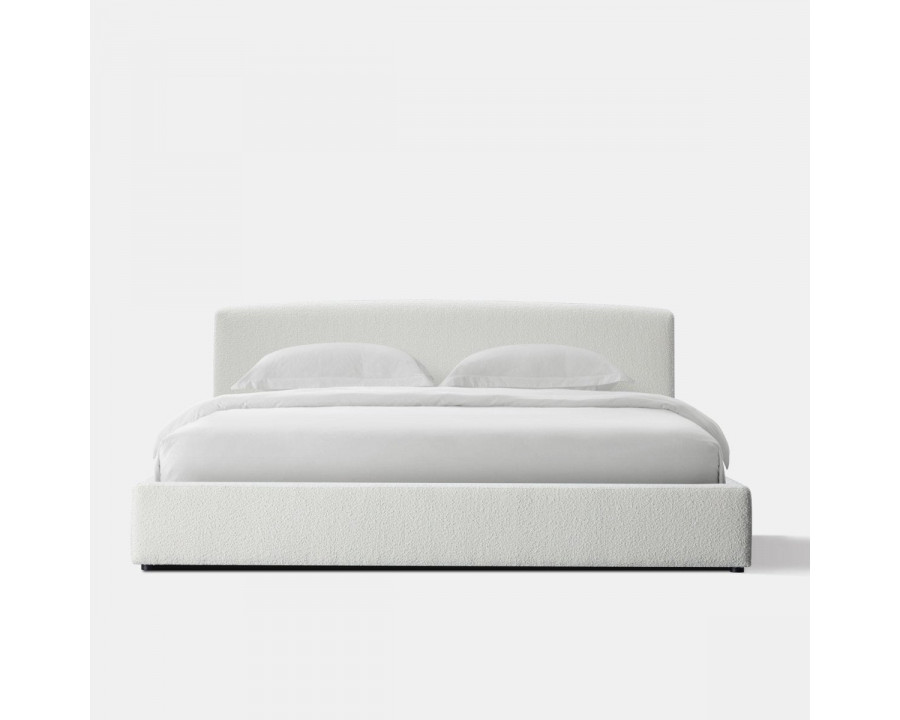 Harbour Santorini Queen Bed - Harbour Belgian Linen Mushroom