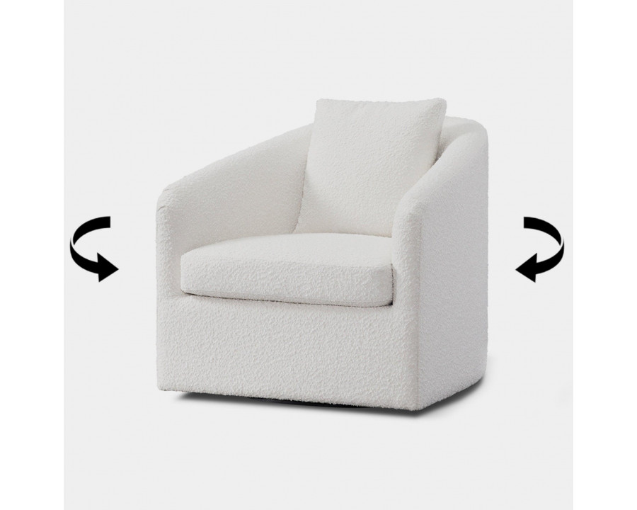 Harbour Sonoma Swivel Lounge Chair - Boucle Ivory