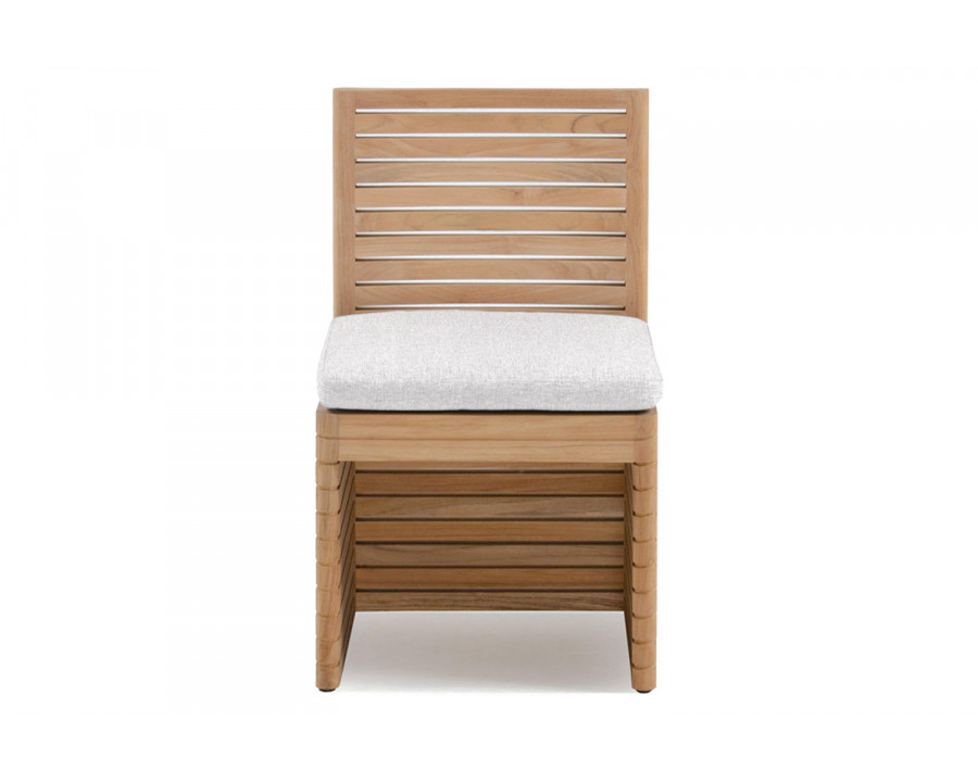 Harbour Tahiti Armless Dining Chair - Teak Natural, Panama Blanco