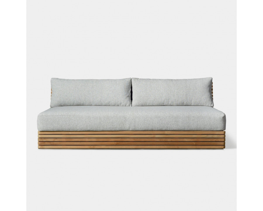 Harbour Tahiti 2 Seat Armless Sofa - Teak Natural, Panama Marble