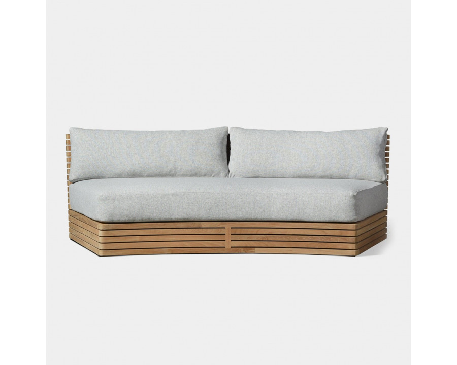 Harbour Tahiti Curved 2 Seat Sofa - Teak Natural, Panama Cloud