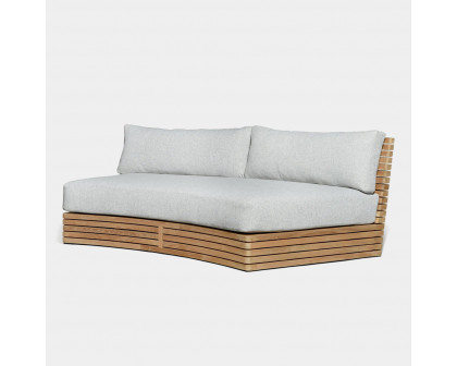 Harbour Tahiti Curved 2 Seat Sofa - Teak Natural, Panama Cloud