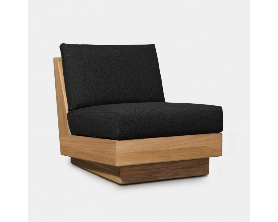 Harbour Tulum Armless Lounge Chair - Teak Natural, Lisos Grafito