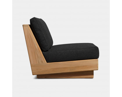 Harbour Tulum Armless Lounge Chair - Teak Natural, Lisos Grafito