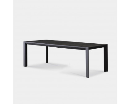 Harbour Vaucluse Dining Table 81" - Aluminum Asteroid, Laminam Noir