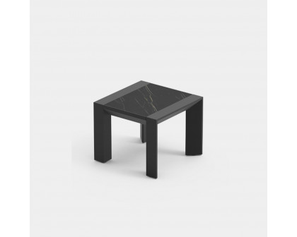 Harbour Vaucluse Side Table - Aluminum Asteroid, Laminam Noir