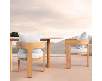 Harbour Victoria Teak Dining Chair - Teak Natural, Panama Marble