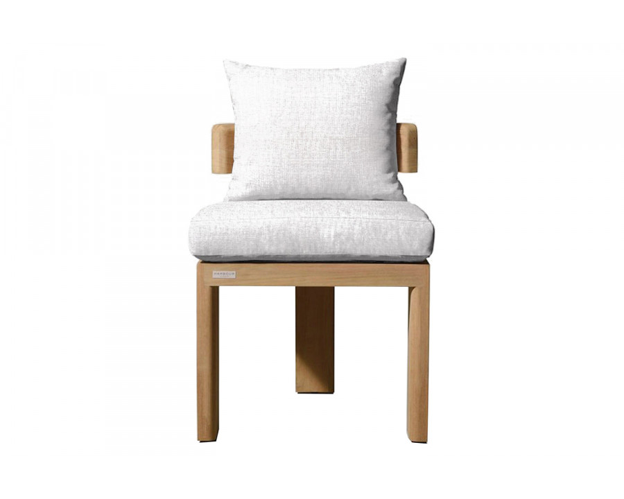 Harbour Victoria Teak Armless Dining Chair - Teak Natural, Panama Blanco