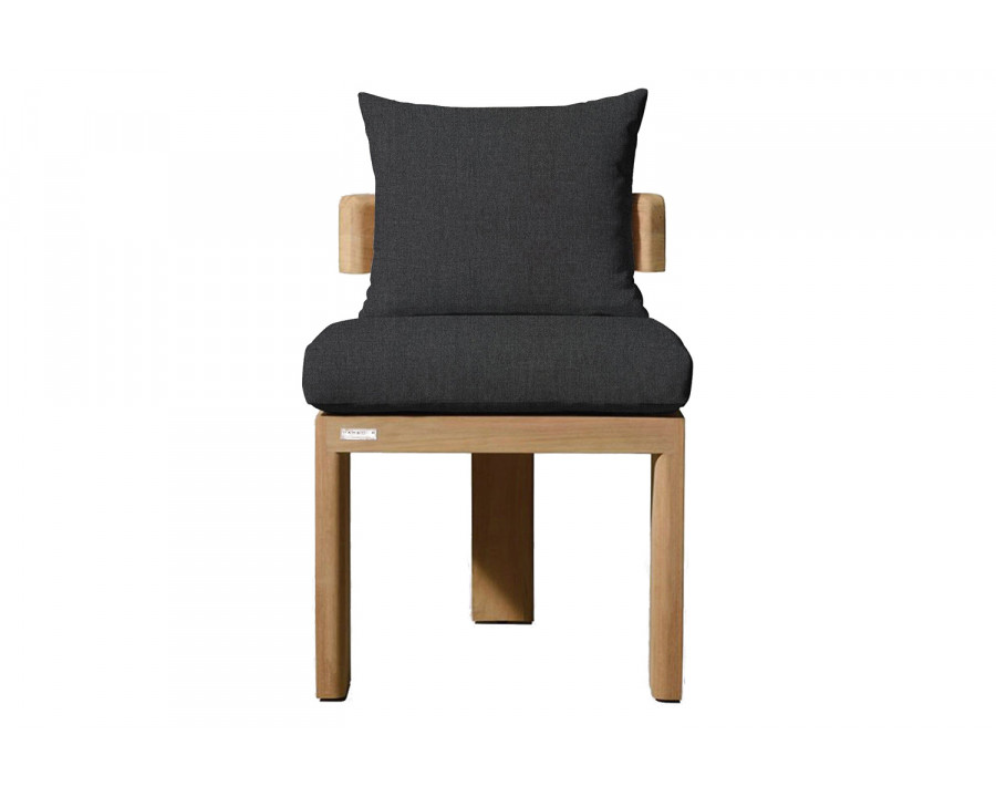 Harbour Victoria Teak Armless Dining Chair - Teak Natural, Panama Grafito