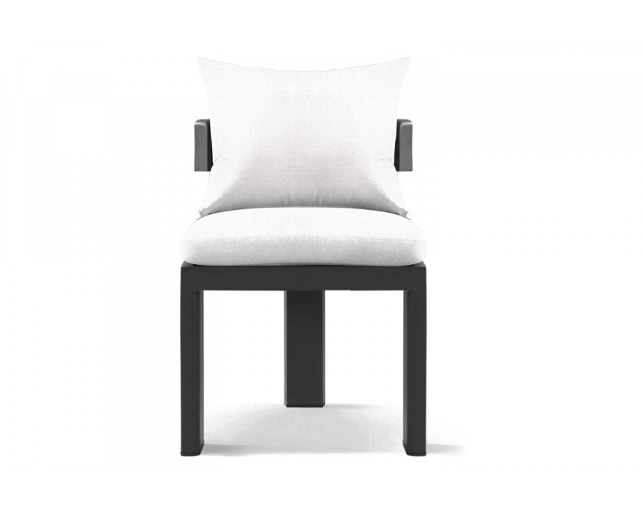 Harbour Victoria Armless Dining Chair - Aluminum Asteroid, Panama Blanco