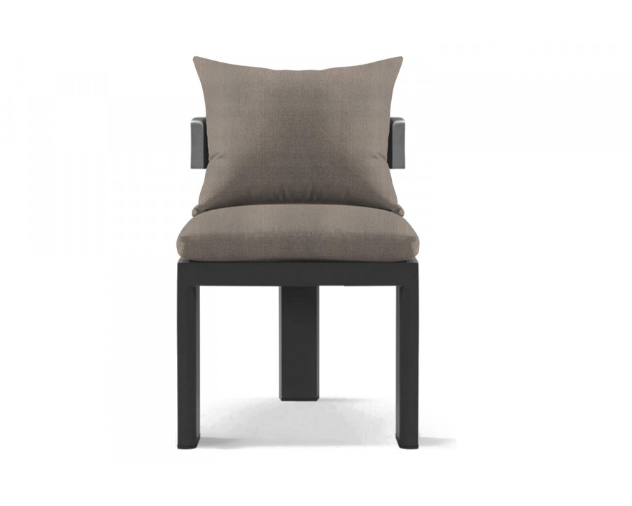 Harbour Victoria Armless Dining Chair - Aluminum Asteroid, Riviera Stone