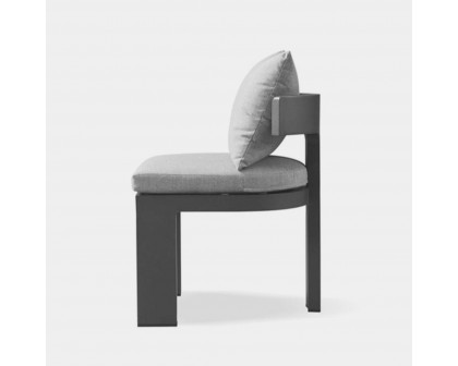 Harbour Victoria Armless Dining Chair - Aluminum Asteroid, Siesta Indigo