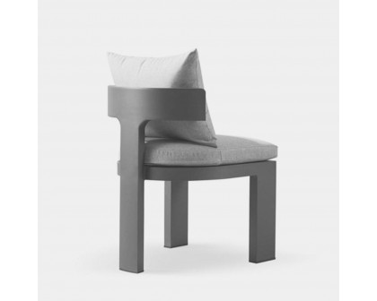 Harbour Victoria Armless Dining Chair - Aluminum Asteroid, Siesta Indigo