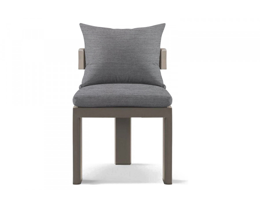 Harbour Victoria Armless Dining Chair - Aluminum Taupe, Lisos Piedra