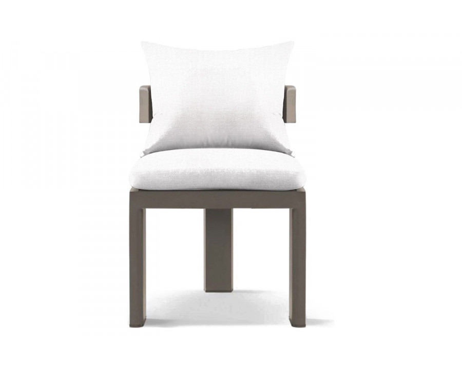 Harbour Victoria Armless Dining Chair - Aluminum Taupe, Panama Blanco