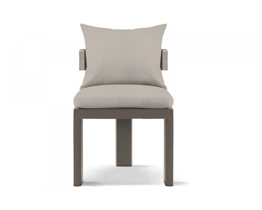 Harbour Victoria Armless Dining Chair - Aluminum Taupe, Panama Marble