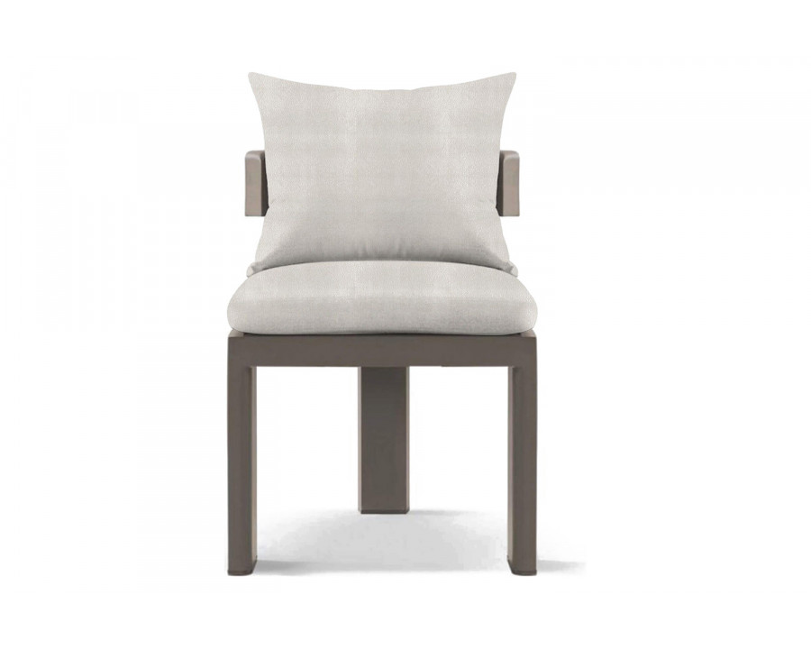 Harbour Victoria Armless Dining Chair - Aluminum Taupe, Riviera Ivory