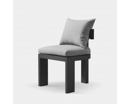 Harbour Victoria Armless Dining Chair - Aluminum Taupe, Siesta Indigo