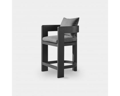 Harbour Victoria Counter Stool - Aluminum Asteroid, Siesta Indigo