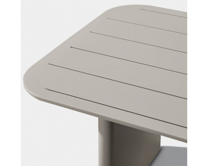 Harbour Victoria Slatted Dining Table 81" - Aluminum Asteroid