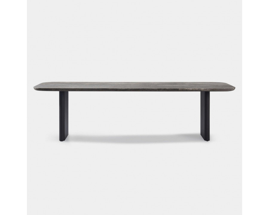 Harbour Victoria Dining Table 2600 - Aluminum Asteroid, Travertine Dark Gray