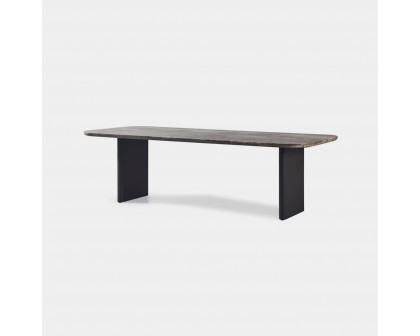 Harbour Victoria Dining Table 2600 - Aluminum Asteroid, Travertine Dark Gray