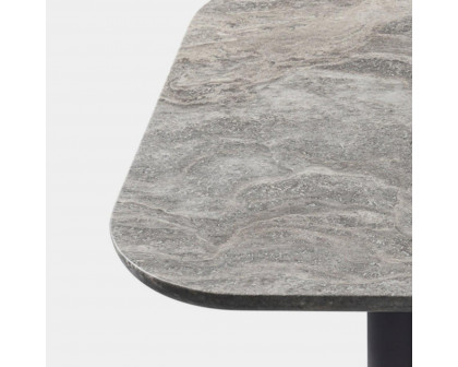 Harbour Victoria Dining Table 2600 - Aluminum Asteroid, Travertine Dark Gray