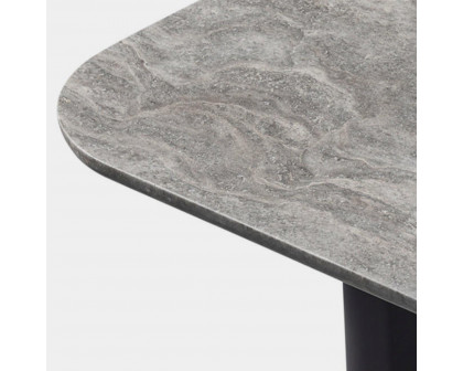 Harbour Victoria Dining Table 2600 - Aluminum Asteroid, Travertine Dark Gray