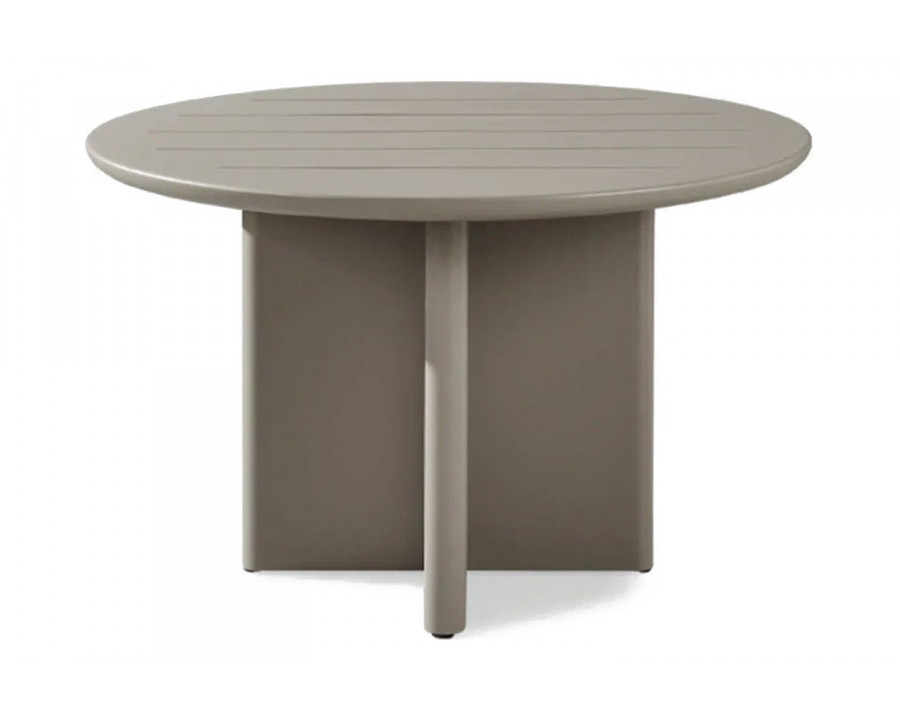 Harbour Victoria Slatted Round Dining Table 48" - Aluminum Taupe