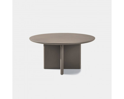 Harbour Victoria Slatted Round Dining Table 60" - Aluminum Asteroid