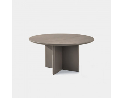 Harbour Victoria Slatted Round Dining Table 60" - Aluminum Asteroid