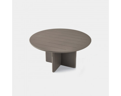 Harbour Victoria Slatted Round Dining Table 60" - Aluminum Asteroid