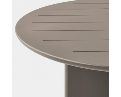 Harbour Victoria Slatted Round Dining Table 60" - Aluminum Asteroid