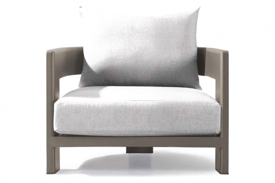 Harbour™ Victoria Lounge Chair - Aluminum Taupe, Panama Cloud