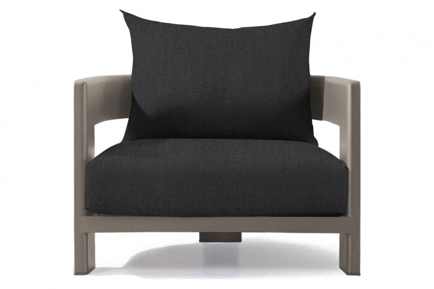 Harbour™ Victoria Lounge Chair - Aluminum Taupe, Panama Grafito