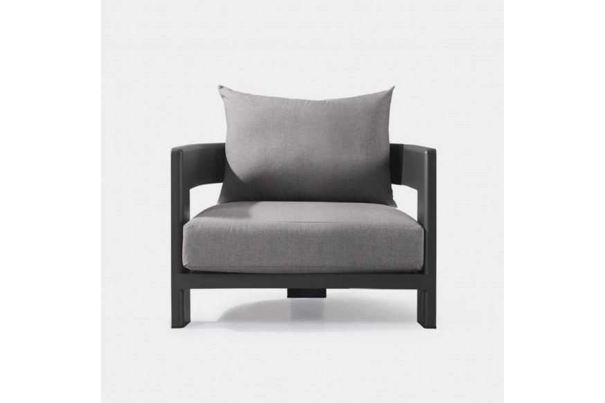 Harbour™ Victoria Lounge Chair - Aluminum Taupe, Siesta Indigo