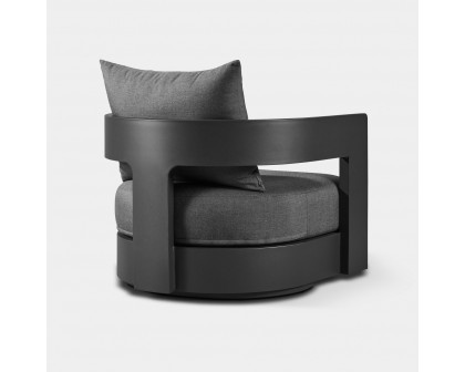 Harbour Victoria Swivel Lounge Chair - Aluminum Asteroid, Copacabana Midnight