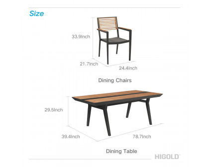 Higold - Champion Outdoor Dining Set in Teak/Black